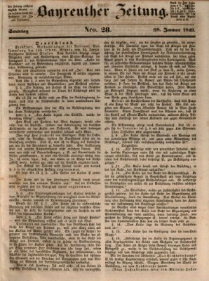 Bayreuther Zeitung Sonntag 28. Januar 1849