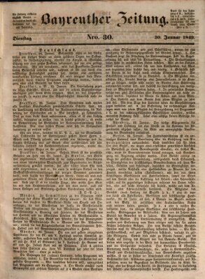 Bayreuther Zeitung Dienstag 30. Januar 1849