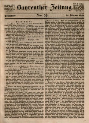 Bayreuther Zeitung Samstag 24. Februar 1849