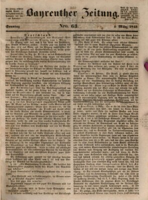 Bayreuther Zeitung Sonntag 4. März 1849