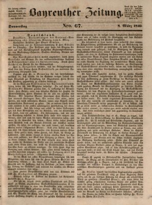 Bayreuther Zeitung Donnerstag 8. März 1849