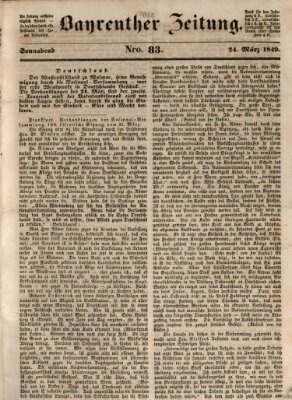 Bayreuther Zeitung Samstag 24. März 1849