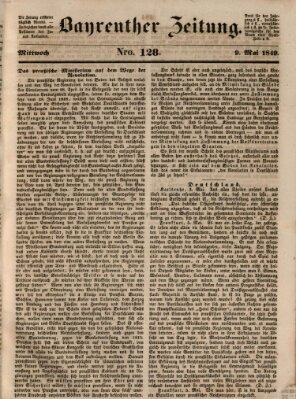 Bayreuther Zeitung Mittwoch 9. Mai 1849