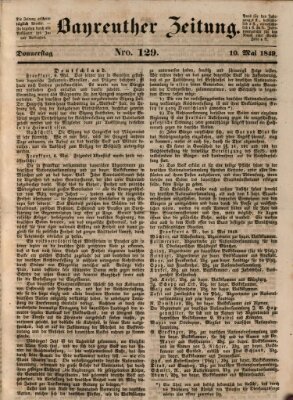 Bayreuther Zeitung Donnerstag 10. Mai 1849