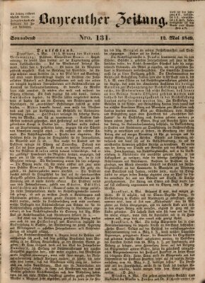 Bayreuther Zeitung Samstag 12. Mai 1849