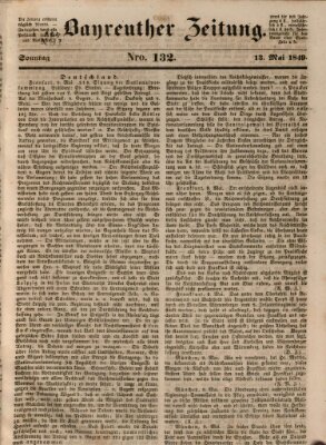 Bayreuther Zeitung Sonntag 13. Mai 1849