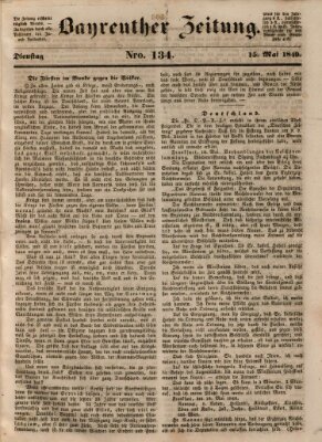 Bayreuther Zeitung Dienstag 15. Mai 1849