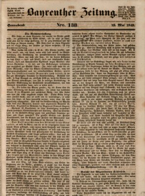 Bayreuther Zeitung Samstag 19. Mai 1849