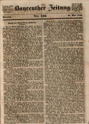 Bayreuther Zeitung Sonntag 20. Mai 1849