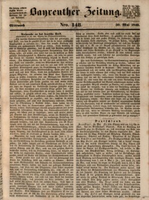 Bayreuther Zeitung Mittwoch 30. Mai 1849