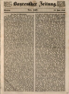 Bayreuther Zeitung Montag 18. Juni 1849