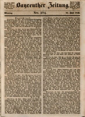 Bayreuther Zeitung Montag 25. Juni 1849