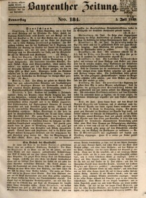 Bayreuther Zeitung Donnerstag 5. Juli 1849