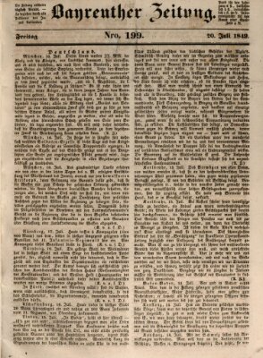 Bayreuther Zeitung Freitag 20. Juli 1849