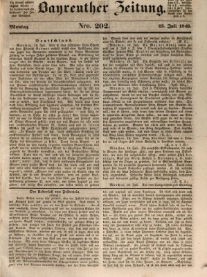 Bayreuther Zeitung Montag 23. Juli 1849