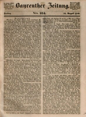 Bayreuther Zeitung Freitag 24. August 1849