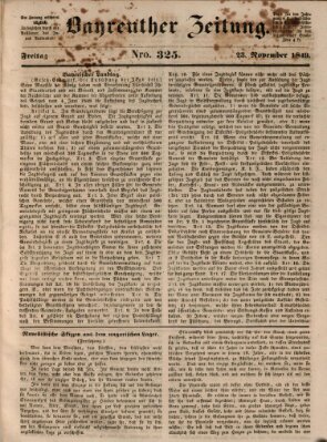 Bayreuther Zeitung Freitag 23. November 1849