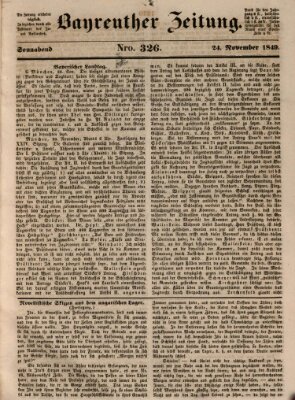 Bayreuther Zeitung Samstag 24. November 1849