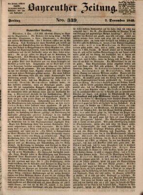 Bayreuther Zeitung Freitag 7. Dezember 1849