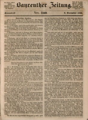 Bayreuther Zeitung Samstag 8. Dezember 1849