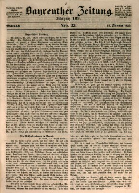 Bayreuther Zeitung Mittwoch 23. Januar 1850