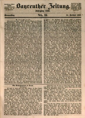 Bayreuther Zeitung Donnerstag 24. Januar 1850