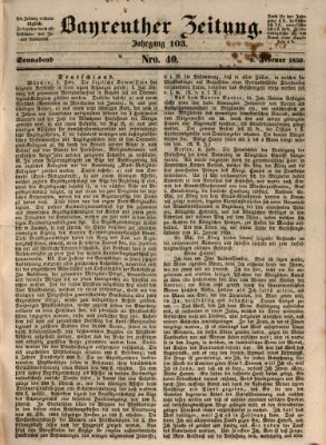 Bayreuther Zeitung Samstag 9. Februar 1850