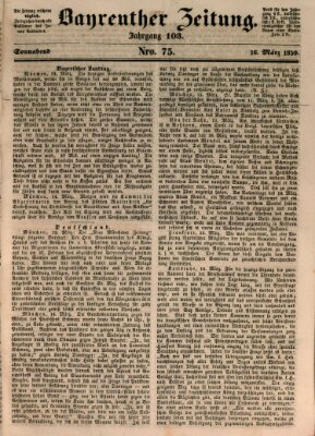 Bayreuther Zeitung Samstag 16. März 1850