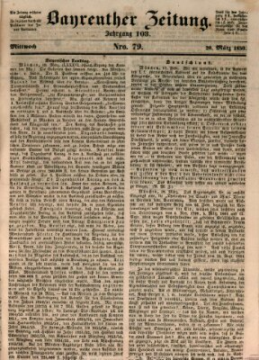 Bayreuther Zeitung Mittwoch 20. März 1850