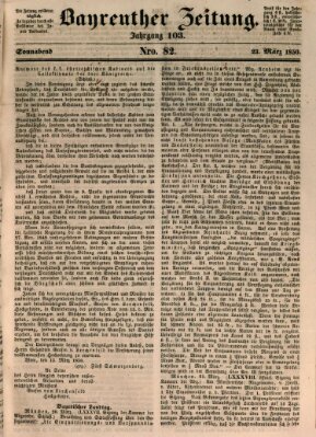 Bayreuther Zeitung Samstag 23. März 1850