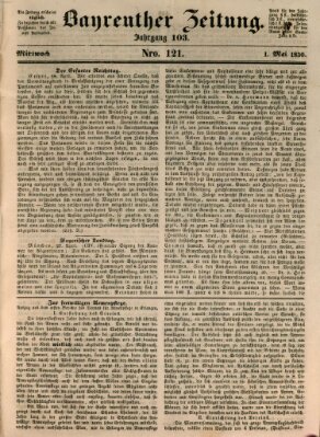 Bayreuther Zeitung Mittwoch 1. Mai 1850