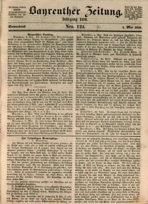 Bayreuther Zeitung Samstag 4. Mai 1850