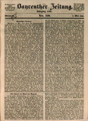 Bayreuther Zeitung Mittwoch 8. Mai 1850