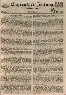 Bayreuther Zeitung Montag 13. Mai 1850