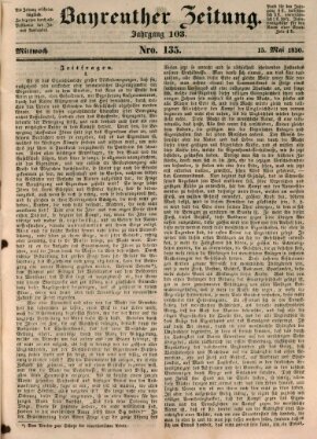 Bayreuther Zeitung Mittwoch 15. Mai 1850