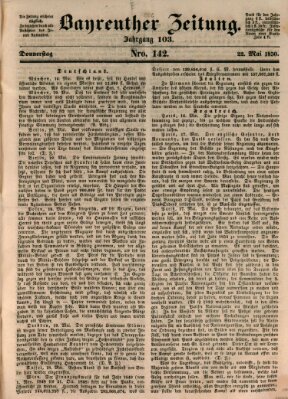 Bayreuther Zeitung Mittwoch 22. Mai 1850