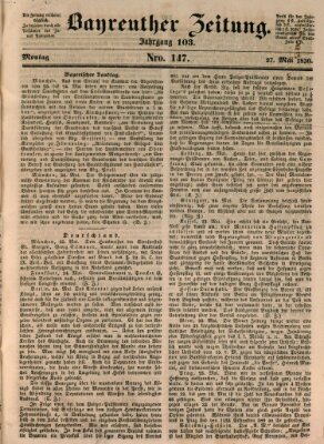 Bayreuther Zeitung Montag 27. Mai 1850