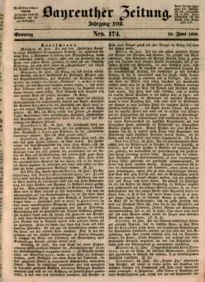 Bayreuther Zeitung Sonntag 23. Juni 1850