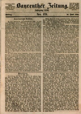 Bayreuther Zeitung Freitag 28. Juni 1850