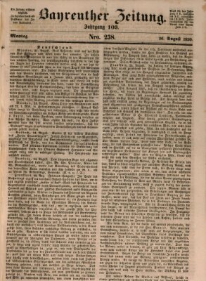 Bayreuther Zeitung Montag 26. August 1850