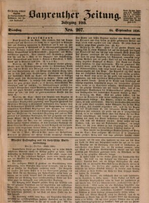 Bayreuther Zeitung Dienstag 24. September 1850