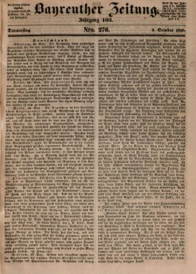 Bayreuther Zeitung Donnerstag 3. Oktober 1850