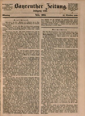 Bayreuther Zeitung Montag 21. Oktober 1850