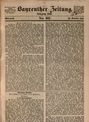 Bayreuther Zeitung Mittwoch 30. Oktober 1850