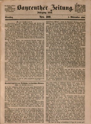 Bayreuther Zeitung Dienstag 5. November 1850