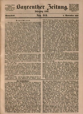 Bayreuther Zeitung Samstag 9. November 1850