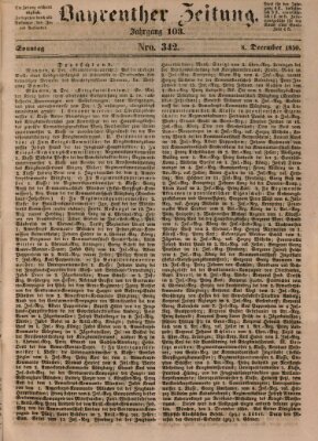 Bayreuther Zeitung Sonntag 8. Dezember 1850