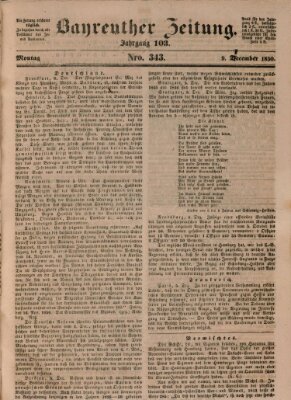 Bayreuther Zeitung Montag 9. Dezember 1850