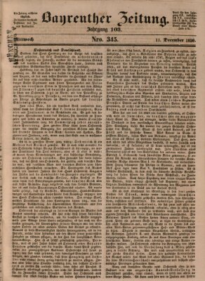 Bayreuther Zeitung Mittwoch 11. Dezember 1850