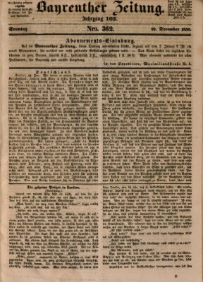 Bayreuther Zeitung Sonntag 29. Dezember 1850